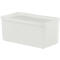 A rectangular, white storage box with a lid, isolated against a white background.
