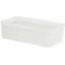 Rectangular, transparent storage box with lid. It is made of plastic and is shown against a neutral background.