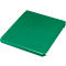 A rectangular, green plastic cover with rounded corners. There is a raised, circular pattern in the middle.