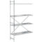 Regalsystem, Anbauregal, Edelstahl, gelochter Boden, H 2000 x B 1175 x T 400 mm