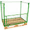 Rehausse grillagée, pour europalettes, charge utile jusqu'à 800 kg, trappe d'ouverture, empilable, L 1200 x l 800 x H 1000 mm, acier, vert may RAL 6017
