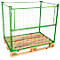 Rehausse grillagée, pour europalettes, charge utile jusqu'à 800 kg, trappe d'ouverture, empilable, L 1200 x l 800 x H 1200 mm, acier, vert may RAL 6017
