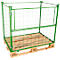 Rehausse grillagée, pour europalettes, charge utile jusqu'à 800 kg, trappe d'ouverture, empilable, L 800 x l 1200 x H 800 mm, acier, vert may RAL 6017