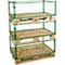 Rehausse grillagée, pour palettes Europe, charge utile jusqu'à 800 kg, trappe d'ouverture, empilable, L 1200 x l 800 x H 400 mm, acier, vert mai RAL 6017