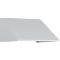 Hotte de cuisine blanche avec surface inclinée. La partie inférieure dépasse.