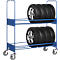 Reifenwagen Fetra 4586, bis 250 kg, 2 Etagen mit variabel verschraubbaren Reifenträgern, Ladefläche L 1420 x B 600 mm, TPE-Bereifung