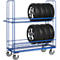 Reifenwagen Fetra 4596, bis 400 kg, 2 Etagen mit variabel einhängbaren Reifenträgern, Ladefläche L 1420 x B 610 mm, Drahtgitterboden, TPE-Bereifung