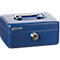 Reiffel Caissette à monnaie avec fente d'introduction, serrure à cylindre, L 125 x H 60 x P 95 mm, bleu