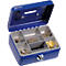 Reiffel Caissette à monnaie avec fente d'introduction, serrure à cylindre, L 125 x H 60 x P 95 mm, bleu