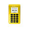 Gelber REINER SCT Authenticator mit Display und Tastenfeld zeigt einen sechsstelligen Code an.