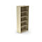 Beige kast met vijf planken. De kast staat tegen een witte achtergrond.