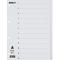 Répertoire Biella, pour DIN A4, 12 pièces, numérique 1-12, onglets vierges, perforation 4 trous, impression index, L 297 x l 225 mm, carton, blanc