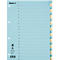 Répertoire Biella, pour DIN A4, 20 pièces, numérique 1-20, onglets renforcés, perforation 4 trous, impression index, L 297 x l 225 mm, carton, bleu