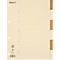Répertoire Biella, pour DIN A4, 6 pièces, numérique 1-6, onglets vierges, perforation 4 trous, impression index, L 297 x l 225 mm, carton, beige