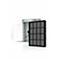 Open filter box with filter. Black and gray filter with square fields, against a white background.