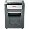 Grey paper shredder with Rexel logo. The collection container is filled with shredded paper.