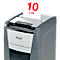 Rexel Optimum AutoFeed+ 225X Aktenvernichter P4, Vollautomatik, Partikelschnitt 4 x 25 mm, 60 l, 225 Blatt Schnittleistung, mit Rollen, schwarz