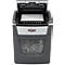 Paper shredder with the top open. The Rexel brand is visible.
