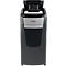 Rexel Optimum AutoFeed+ 600X Aktenvernichter P4, Vollautomatik, Partikelschnitt 4 x 36 mm, 110 l, 600 Blatt Schnittleistung, mit Rollen, schwarz