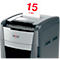 Rexel Optimum AutoFeed+ 600X papiervernietiger P4, volledig automatisch, deeltjes snijden 4 x 36 mm, 110 l, 600 vel snijcapaciteit, met rollen, zwart