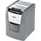 Grey Rexel shredder. The machine has a rectangular shape with rounded corners. On the front is the Rexel logo.