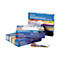 Product packaging of shredder waste bags. Blue boxes with text and open waste bag.