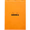Rhodia Bloc No.18, 80 feuilles, DIN A4, 80 g/m², couverture cartonnée, agrafé, papier velin, certifié PEFC®, quadrillé, orange