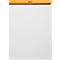 Rhodia Bloc No.18, 80 feuilles, DIN A4, 80 g/m², couverture cartonnée, agrafé, papier velin, certifié PEFC®, quadrillé, orange