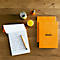 Rhodia Bloc No.18, 80 feuilles, DIN A4, 80 g/m², couverture cartonnée, agrafé, papier velin, certifié PEFC®, quadrillé, orange