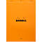 Rhodia Block No.18, 80 Blatt, DIN A4, 80 g/m², Kartoneinband, geheftet, Velinpapier, PEFC®-zertifiziert, liniert, mit Rand, orange