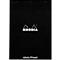 Rhodia Block No.18, 80 feuilles, DIN A4, 80 g/m², couverture cartonnée, agrafé, papier velin, certifié PEFC®, reliure à points, noir