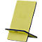 Yellow and black phone stand with "RHODIA" written on it.