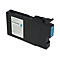 Schwarze Tintenpatrone mit blauem Farbfleck. Beschriftung: MP CW200.
