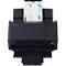 Schwarzer Dokumentenscanner Ricoh fi-8170 mit eingelegtem Dokument im Dokumenteneinzug.