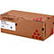 Brauner Karton mit roter Punkte-Grafik, Aufschrift 'RICOH Print Cartridge'.