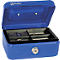 Rieffel Caissette à monnaie VT-GK 1, serrure à cylindre, tôle d'acier, L 153 x P 120 x H 70 mm, bleu