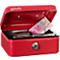 Rieffel Caissette à monnaie VT-GK 1, serrure à cylindre, tôle d'acier, L 153 x P 120 x H 70 mm, rouge