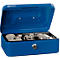 Rieffel Caissette à monnaie VT-GK 2, serrure à cylindre, tôle d'acier, L 207 x P 157 x H 77 mm, bleu