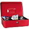 Rieffel Caissette à monnaie VT-GK 4, serrure à cylindre, tôle d'acier, L 300 x P 217 x H 100 mm, rouge