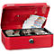 Rieffel Geldkassette VT-GK 2, Zylinderschloss, Stahlblech, B 207 x T 157 x H 77 mm, rot