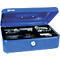 Rieffel Geldkassette VT-GK 4, Zylinderschloss, Stahlblech, B 300 x T 217 x H 100 mm, blau