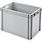 Ringoplast Kunststoffkasten UNISTA L420, PP, verstärkter Boden, stapelbar, B 600 x T 400 x H 420 mm, hellgrau, mit Durchfassgriffen