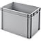Ringoplast Kunststoffkasten UNISTA L420, PP, verstärkter Boden, stapelbar, B 600 x T 400 x H 420 mm, hellgrau, mit Unterfassgriffen