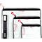 Ritssluiting FolderSys Bungee-Bag, A6, 0,20 mm, koord/lint/lussen, B 183 x H 128 mm, PVC-vrije folie, transparant-rood-grijs-zwart