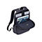 Dunkelblauer Rucksack, offen. Darin Laptop, Tablet und weitere Dokumente.