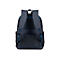 Blauer Rucksack von hinten, mit gepolsterten Schultergurten und NetzrÃ¼cken.