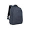 Blauer Rucksack, rechteckig und ergonomisch geformt, mit mehreren FÃ¤chern und ReiÃŸverschlÃ¼ssen.