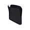 Dunkelgraue Laptoptasche mit offenem ReiÃŸverschluss. Innen blau. Auf weiÃŸem Hintergrund.