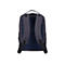 Dunkelgrauer Rucksack von hinten, mit blauer RÃ¼ckenpolsterung und schwarzen TrÃ¤gern.