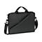 Schwarze Laptoptasche mit Griff und Schultergurt, diagonalem ReiÃŸverschlussfach.